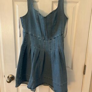 The Vintage Shop Blue Denim Mini Dress